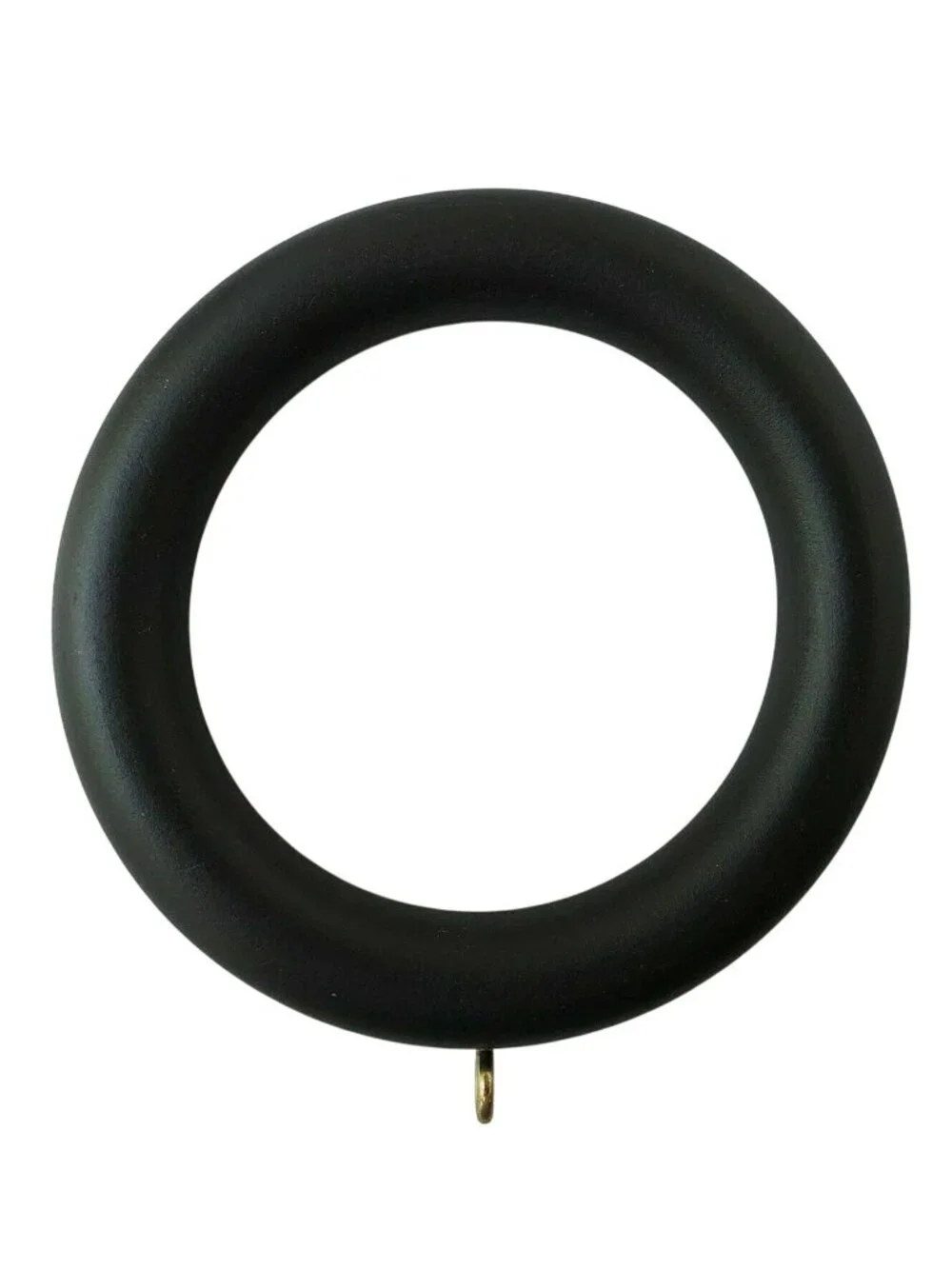 Dark Brown Wood Drapery Rings Set of 4 Curtain Rod Hardware 2 Inch